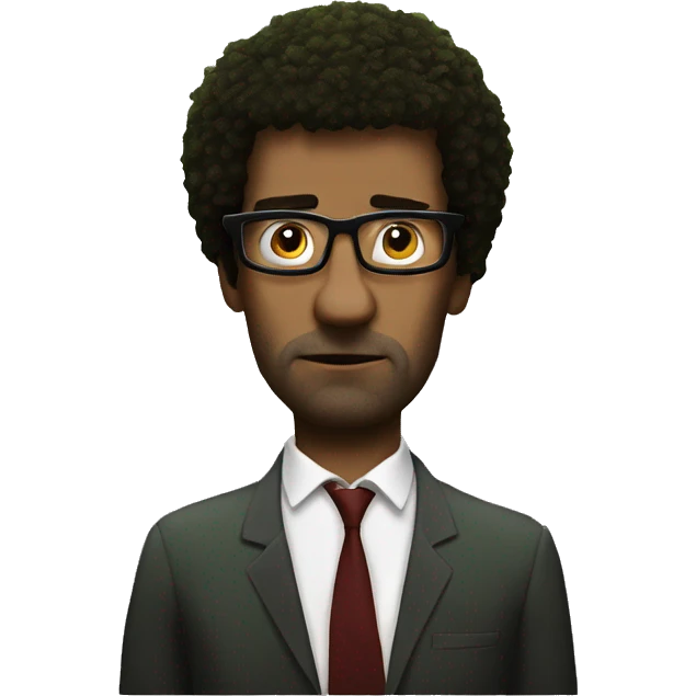 Moss from the IT crowd in font of computer emoji