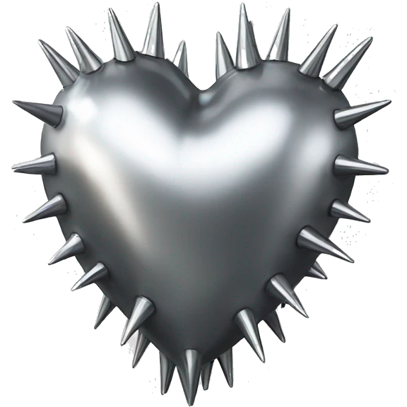 metal heart with chrome spikes emoji