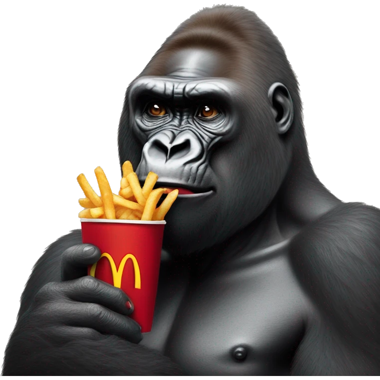Gorilla eating mc Donald’s  emoji
