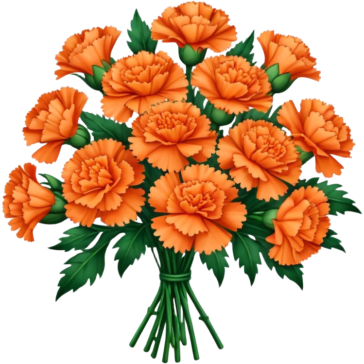 orange carnations bouquet emoji