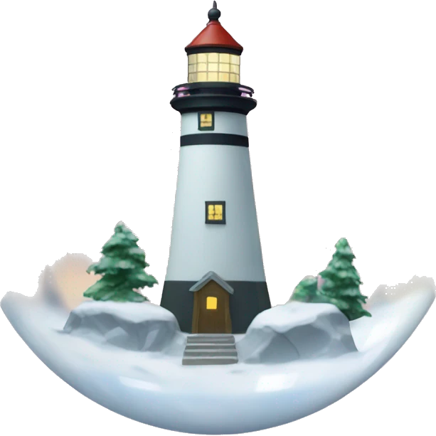 snow lighthouse in crystal ball emoji