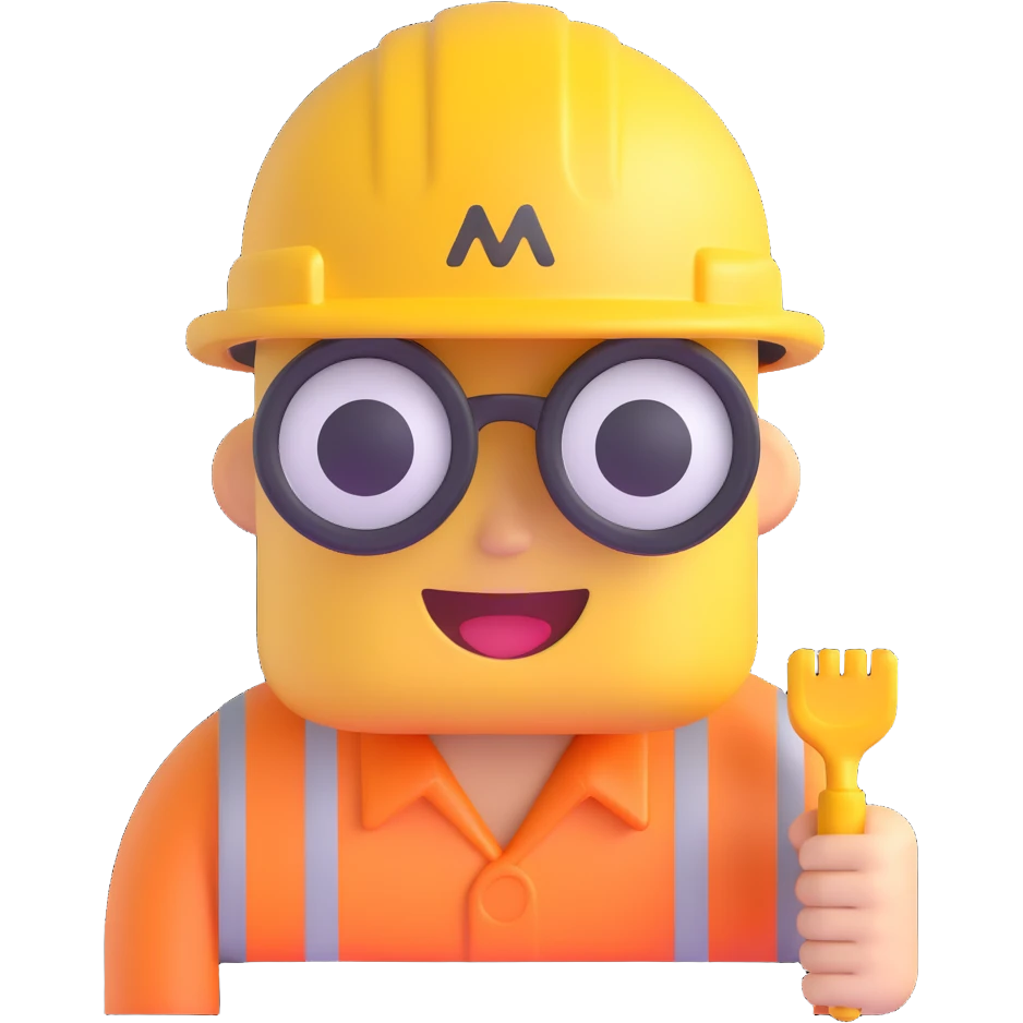 a can with a construction hat, 3D emoji style emoji