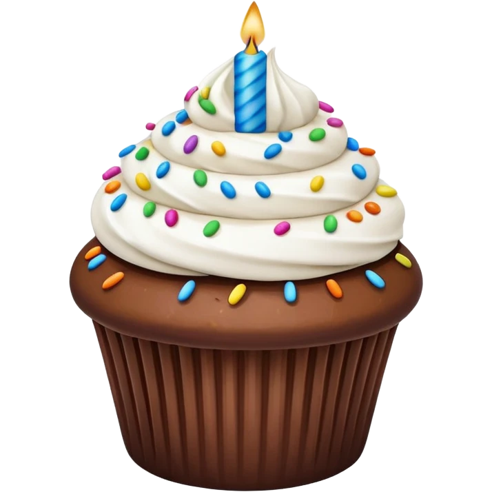  birthday Cupcake with white icing emoji