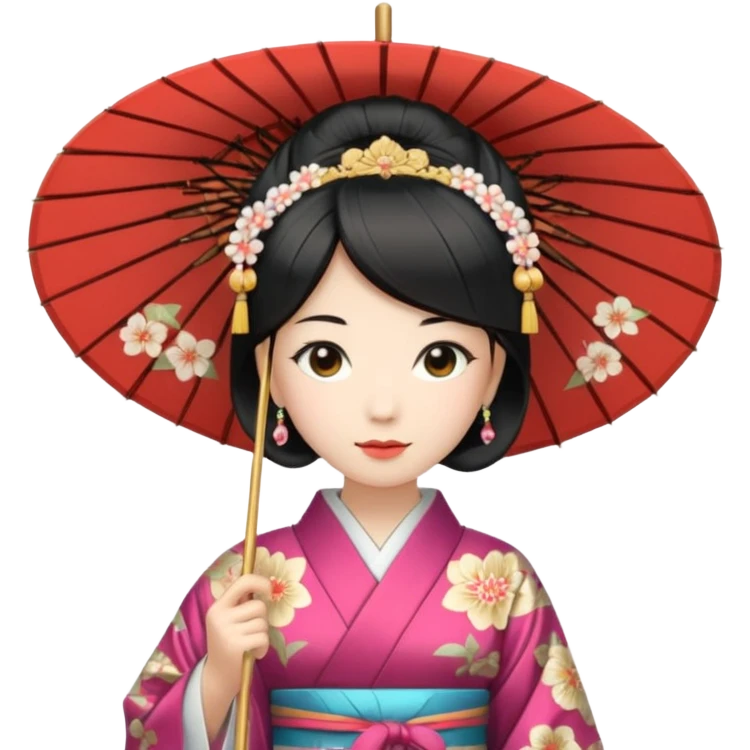 Japanese Princess with paper umbrella emoji