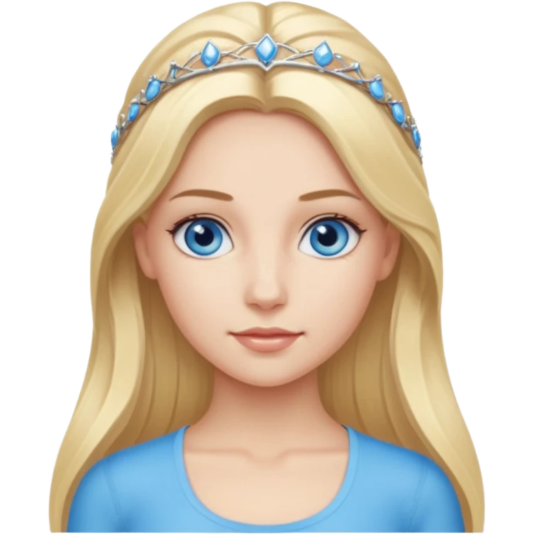  long blown out blonde hair woman blue eyes pilates princess  emoji