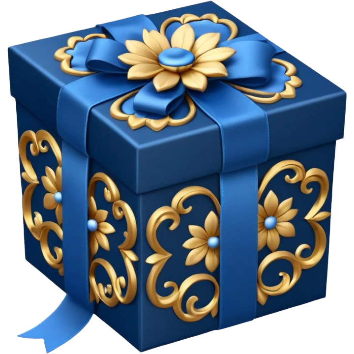 Decorative flower Gift Box blue  emoji