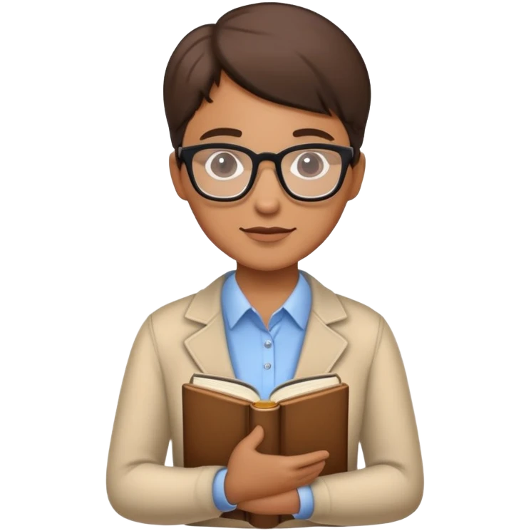 professional teacher with glasses and book emoji