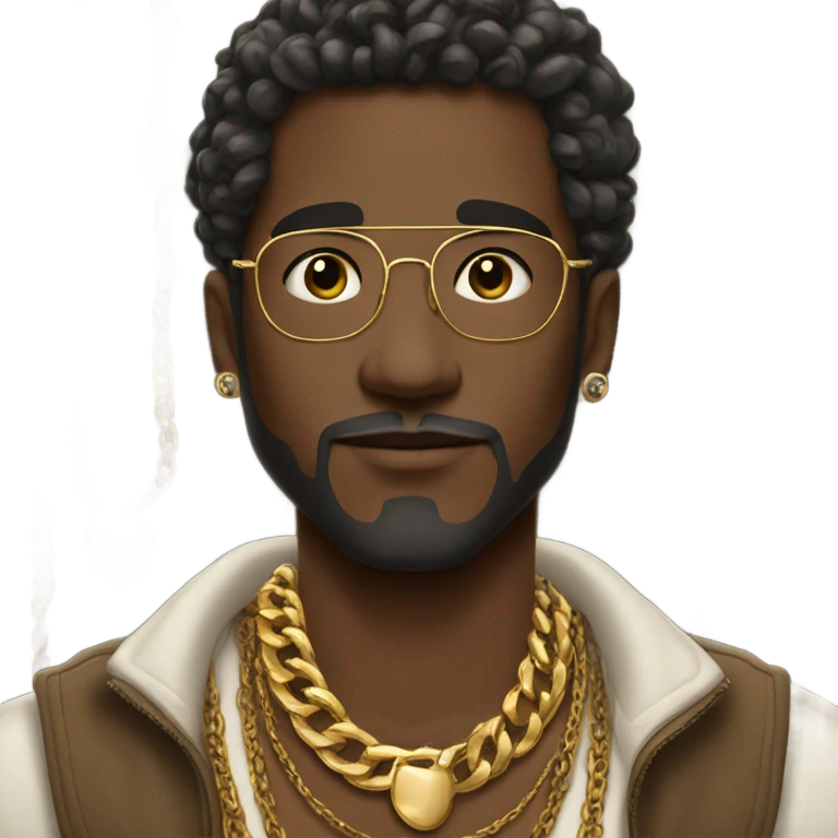 Guy with gold jewelry emoji