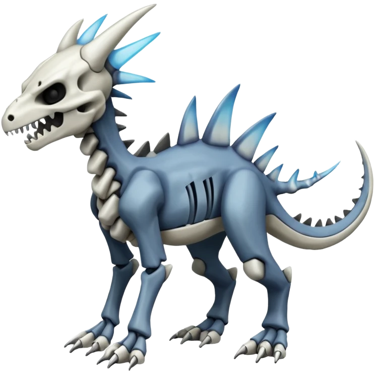 Skeletal Marowak-Dialga-Duskull-Electrike-Fakémon-hybrid-creature (full body)  emoji