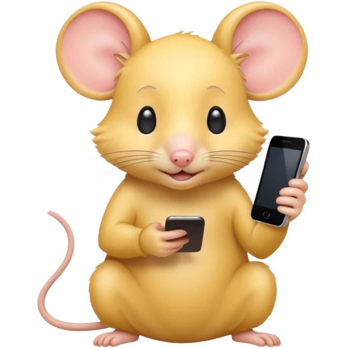 yellow haired mice with phone emoji