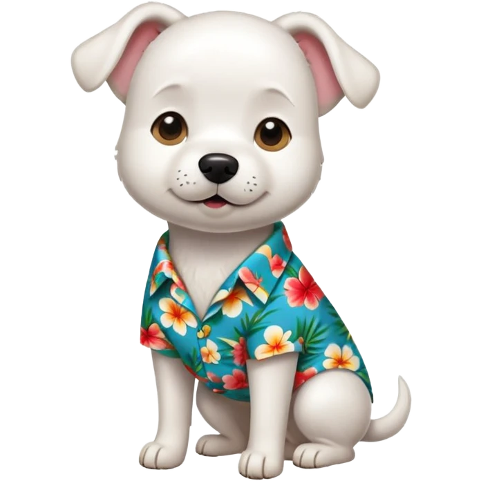 White dog in Hawaiian shirt emoji
