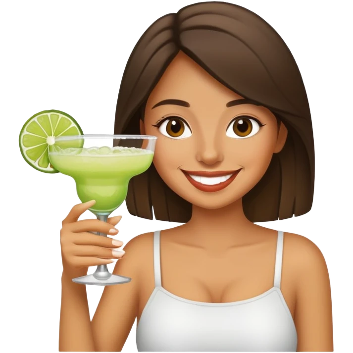 Girl drinking margarita emoji