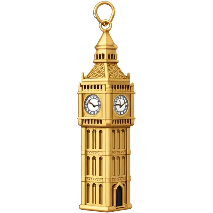 A miniature Big Ben tower charm with golden details



 emoji