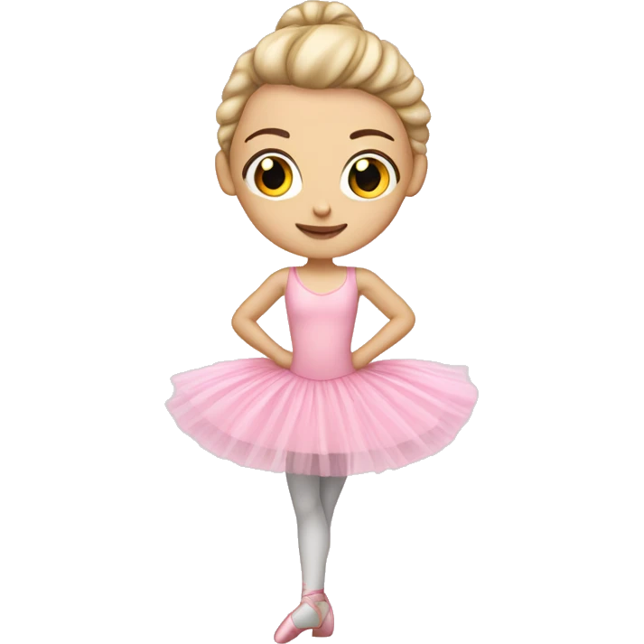 White girl ballerina posing in pink tutu emoji