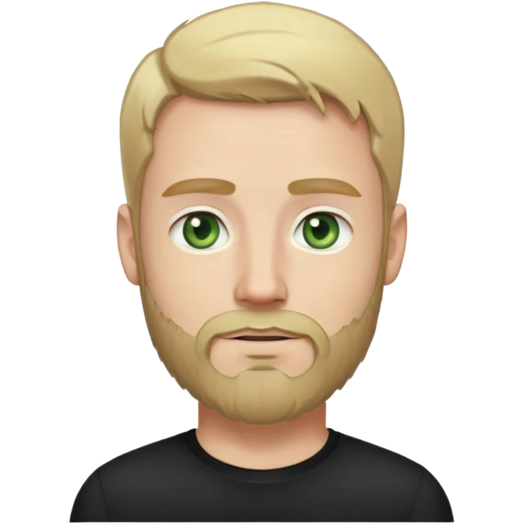 tech man with blonde hair, beard, pale green eyes. And black shirt. emoji