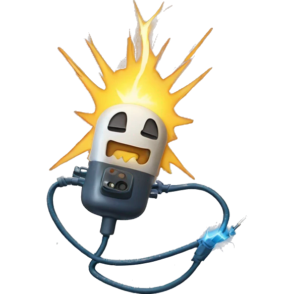 Emoji getting electrocuted emoji