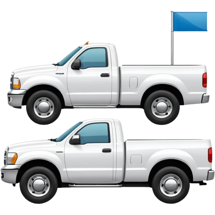 WHITE PICKUPTRUCK SIDE VIEW ELLISDON NAME ON TRUCK emoji