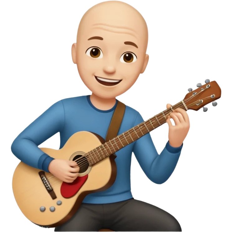 guitar player bald emoji