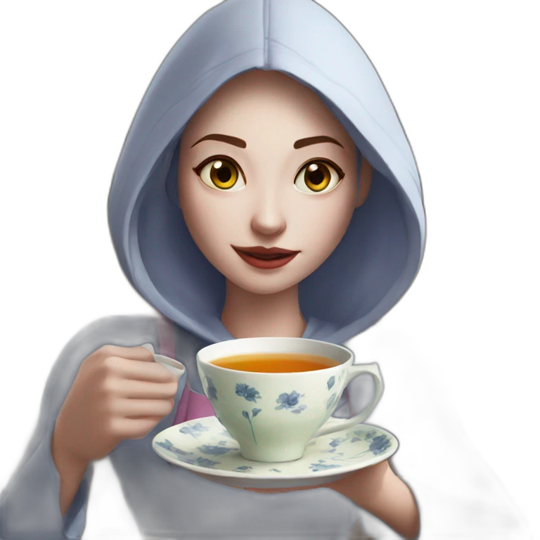 spider girl serving tea emoji