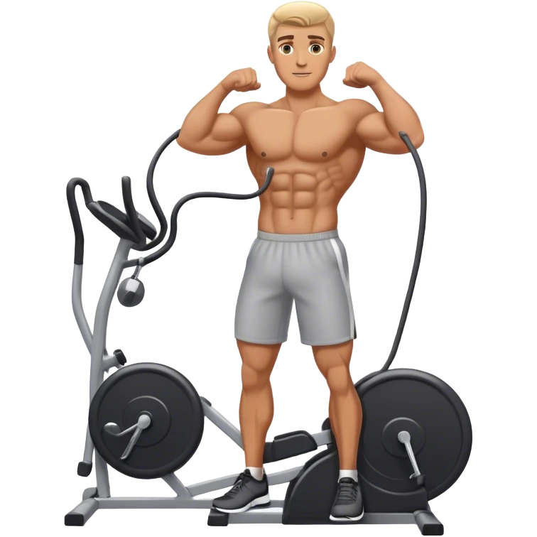standing fit man cable-machine-exercise emoji