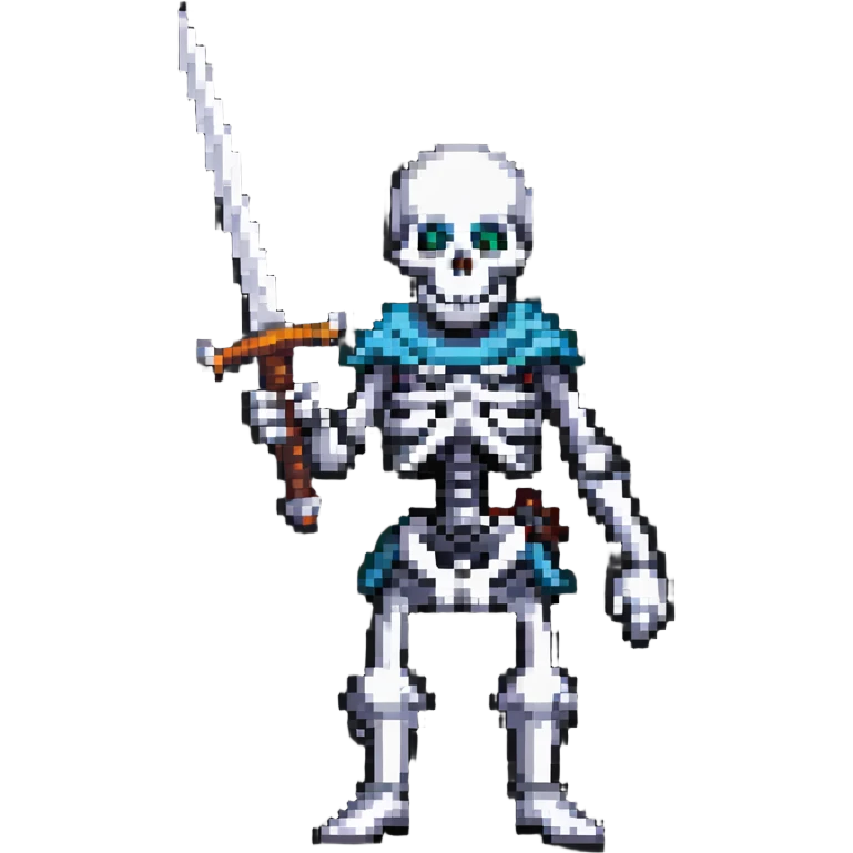 skeleton holding a curved sword emoji