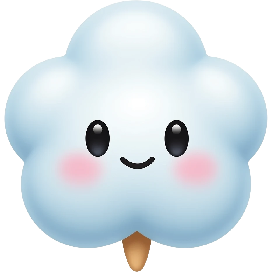 Cotton candy turn on toy plush emoji