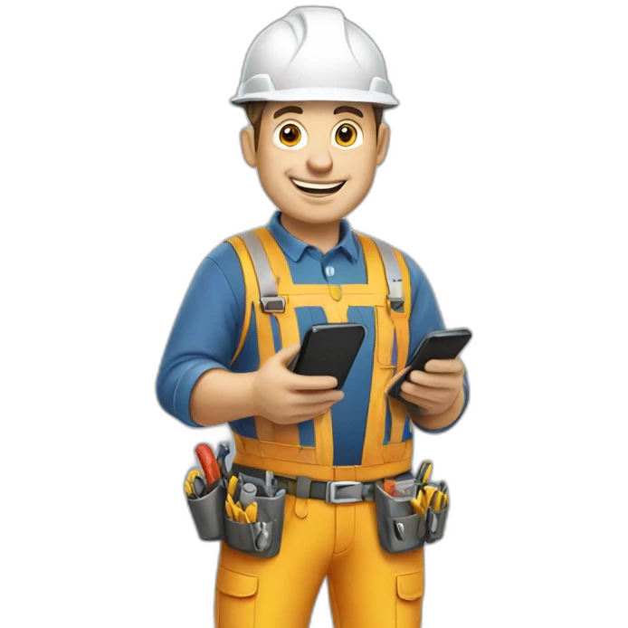 electrician with phone emoji