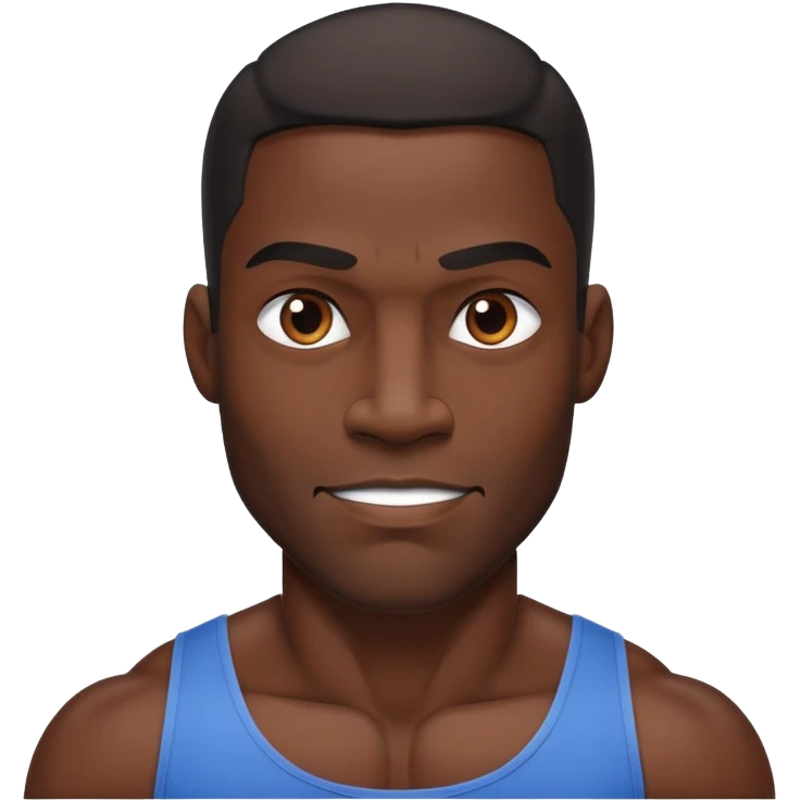 Tall muscular Black man with a friendly expression emoji