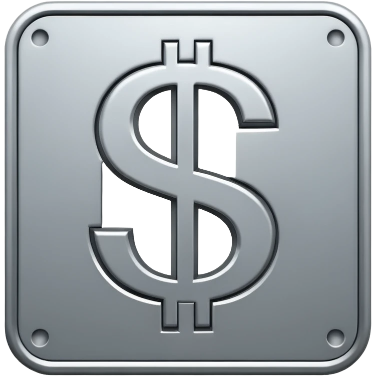 gray dollar sign SYMBOL in square, like icon emoji