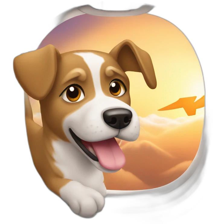 Perro viajando en un avion emoji