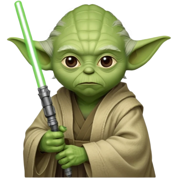 star wars master yoda with green lightsaber emoji