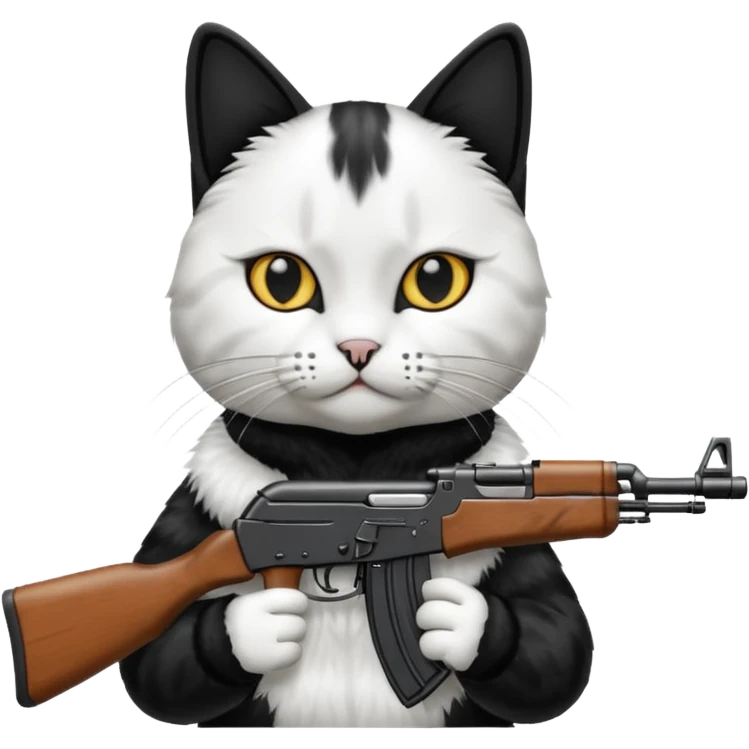 cat wearing ak47 emoji