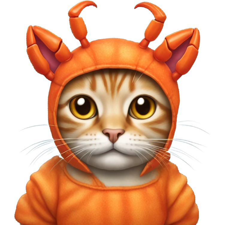 Cat wearing a crab costume  emoji