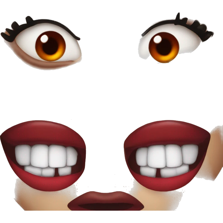 Red lips with vampire fangs emoji