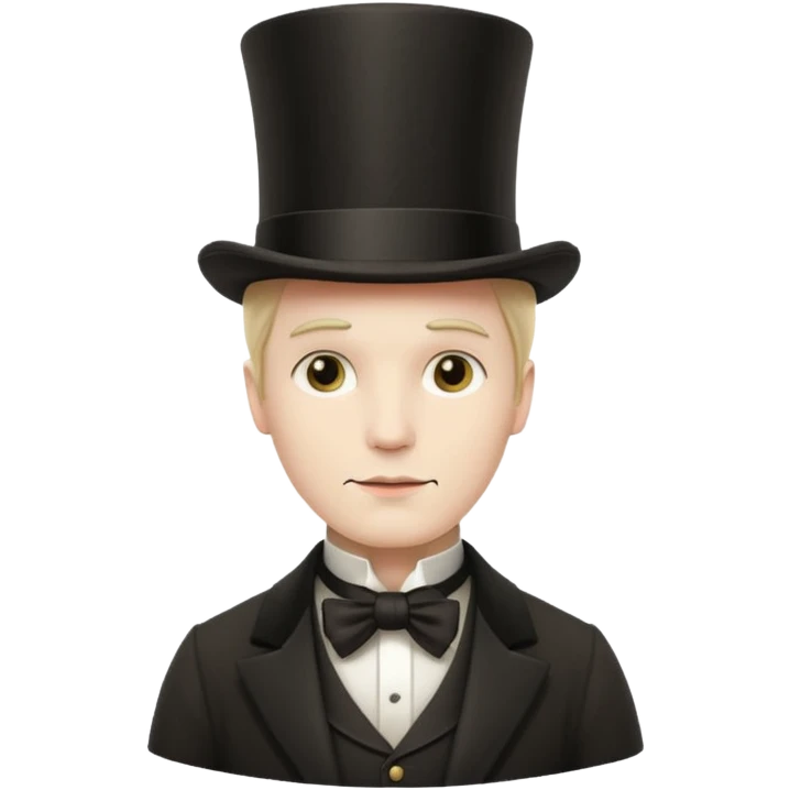 Victorian gentleman with a top hat, standing emoji