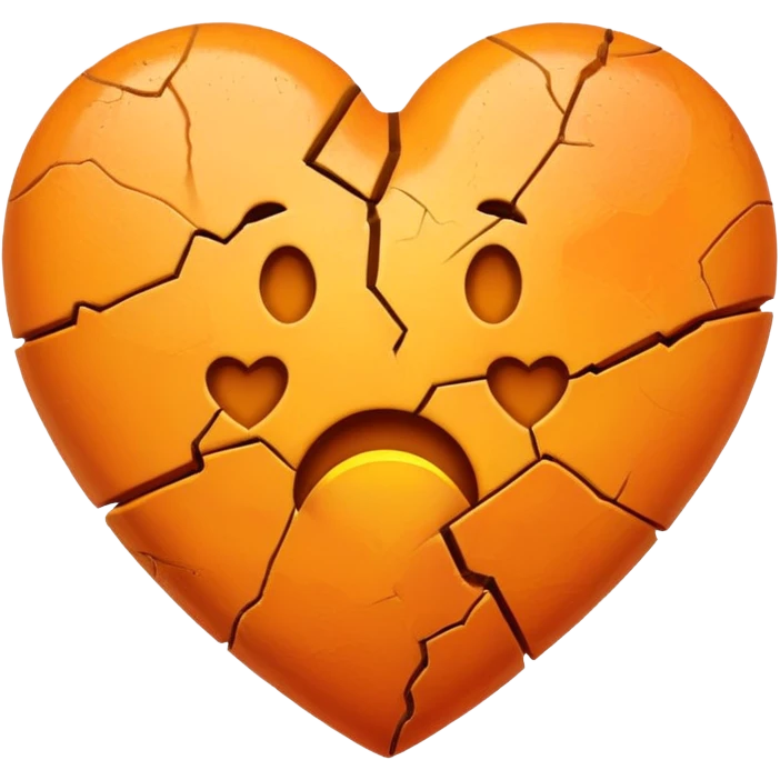 heart break emoji in orange colour emoji