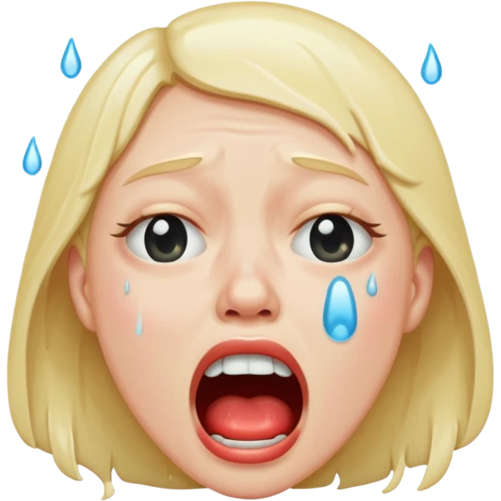 make a super sad face that its crying so hard that his mouth is super wide emoji