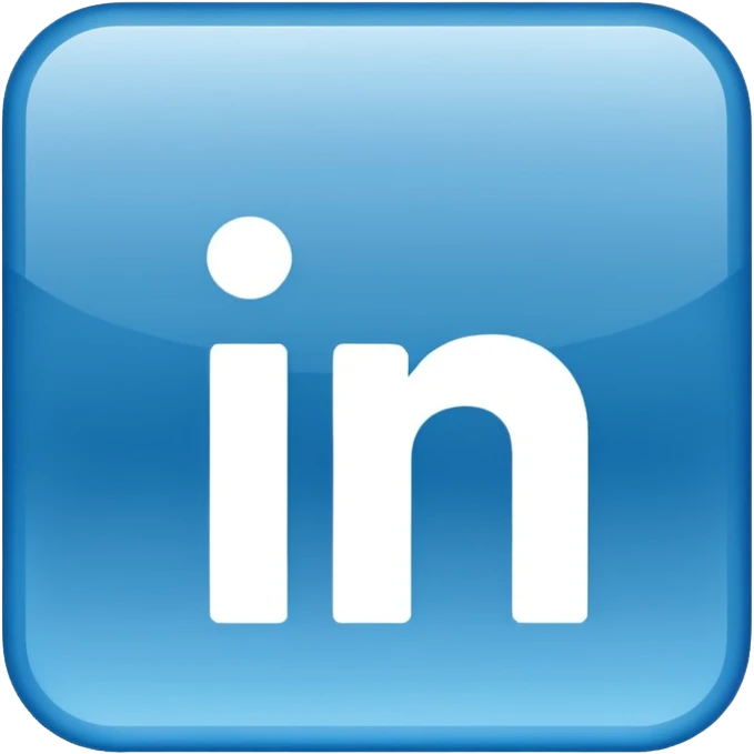 LinkedIn logo, simple, blue and white colors emoji