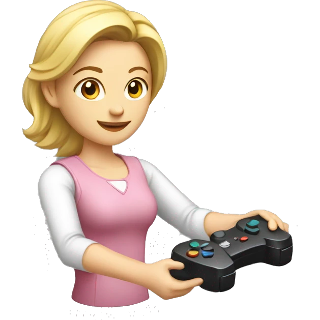 caucasian female playing video game emoji