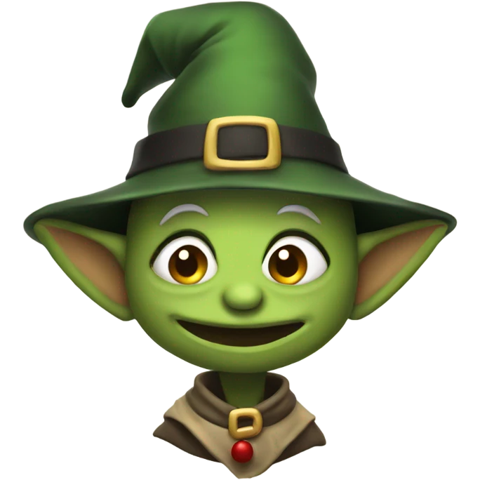 Yuletide goblin wearing a festive pilgrim hat emoji