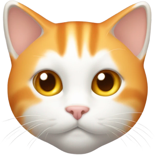 make me entire body white orange cat with cute shiny eyes,  from half side perspective emoji