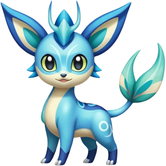 Colorful Exotic Meloetta-Amaura-Vaporeon-Glaceon-Kirby-Stitch-Fakémon-creature-hybrid emoji