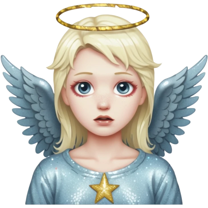 Glitter fallen angel emoji