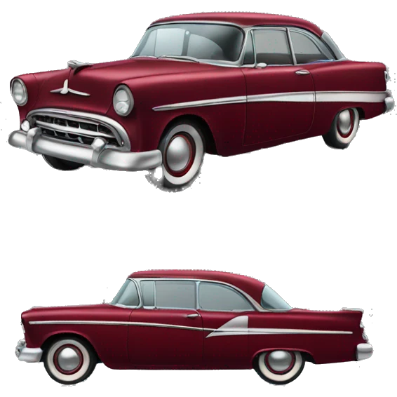 50's dark red car  emoji