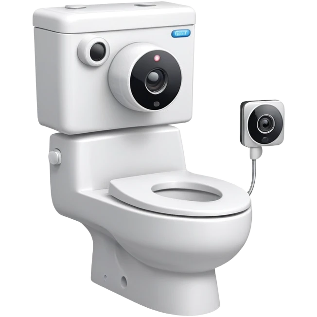 skibidi toilet character, anthropomorphic toilet with camera head emoji
