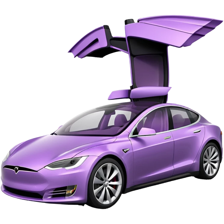 Light purple tesla side profile for ICS files and messages  emoji