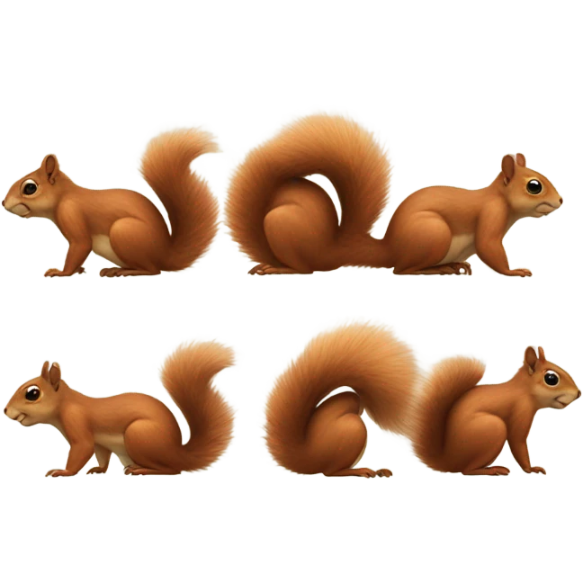 Squirrels in a row emoji
