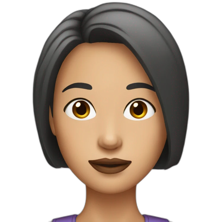 a woman with short hair and thin lips emoji