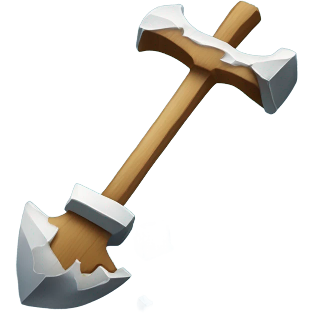 Ice cube broken with a pickaxe emoji