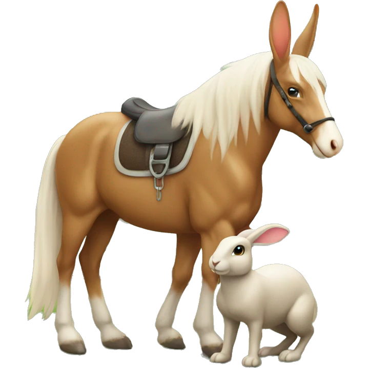 rabbit with horse emoji